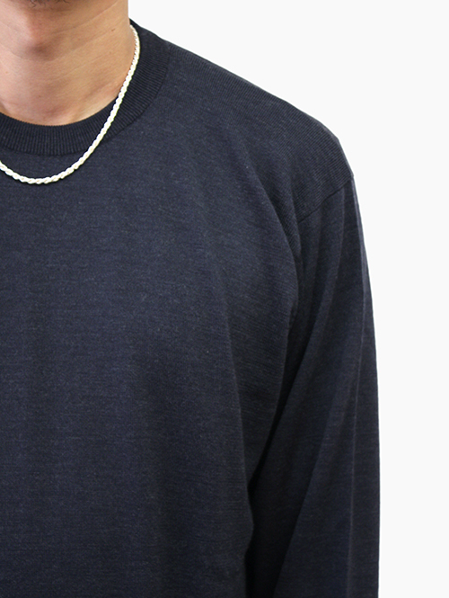 John Smedley 日本別注 24G CREW SWEATER Hepburn Smoke (A4543)