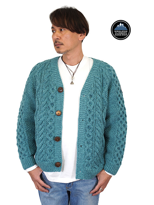 HIMALAYAN CLIMBER'S HANDKNIT - Turquoise