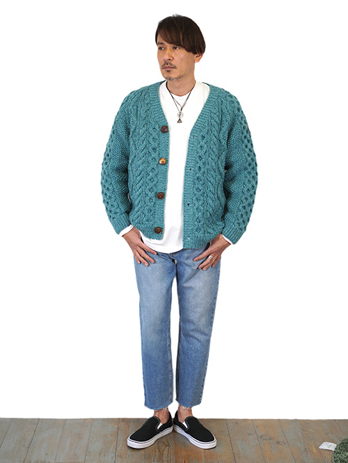 HIMALAYAN CLIMBER'S HANDKNIT - Turquoise