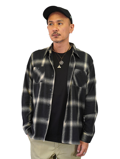 FIVE BROTHERS 「SAFARI」掲載 オンブレチェックシャツ - Black