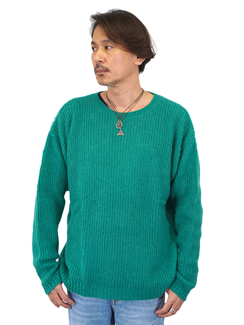CAL O LINE SAFARI掲載 モヘア クルーネック Green