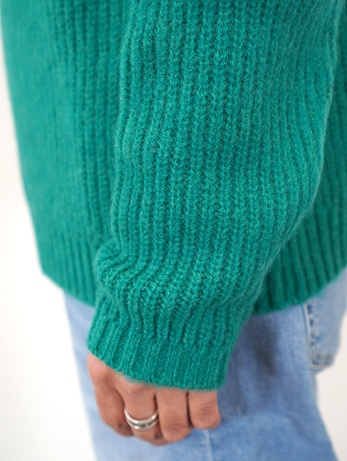 CAL O LINE SAFARI掲載 モヘア クルーネック Green