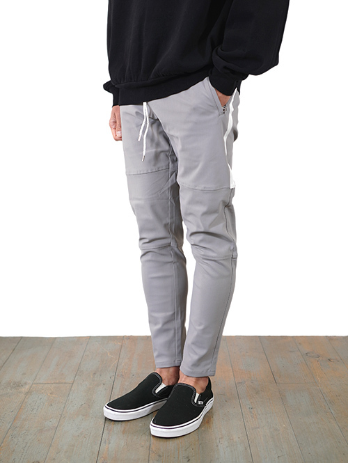SERGEANT No.63003 メリルハイテンション サイドライン ジップポケジョグパンツ Grey