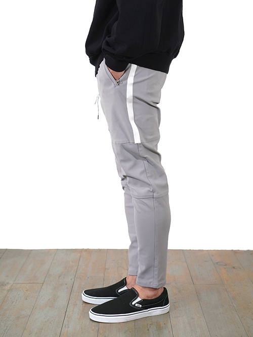 SERGEANT No.63003 メリルハイテンション サイドライン ジップポケジョグパンツ Grey