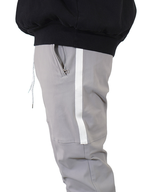 SERGEANT No.63003 メリルハイテンション サイドライン ジップポケジョグパンツ Grey