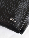 M.U.L Leather ショルダーバッグ  リザード型押しレザー Black