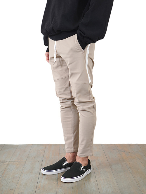 SERGEANT No.63003 メリルハイテンション サイドライン ジップポケジョグパンツ Biege 再入荷