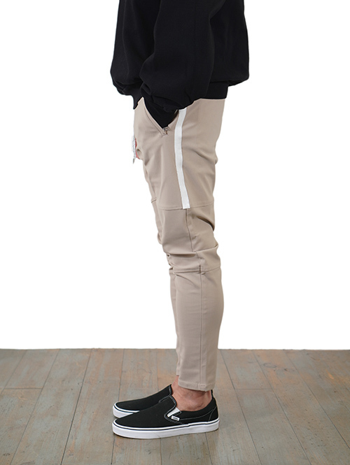 SERGEANT No.63003 メリルハイテンション サイドライン ジップポケジョグパンツ Biege 再入荷