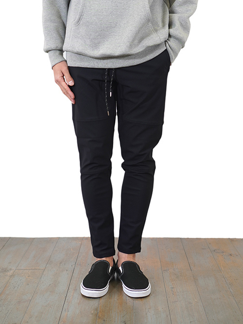 SERGEANT No.63003 メリルハイテンション サイドライン ジップポケジョグパンツ Black 再入荷