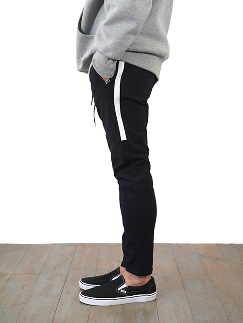 SERGEANT No.63003 メリルハイテンション サイドライン ジップポケジョグパンツ Black 再入荷