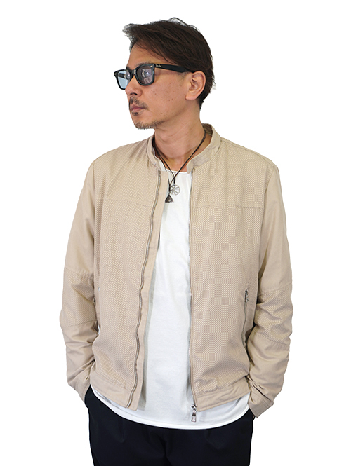 SSEINSE シングルライダース パンチングフェイクレザー Beige