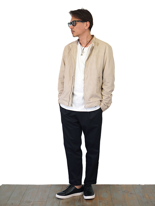 SSEINSE シングルライダース パンチングフェイクレザー Beige