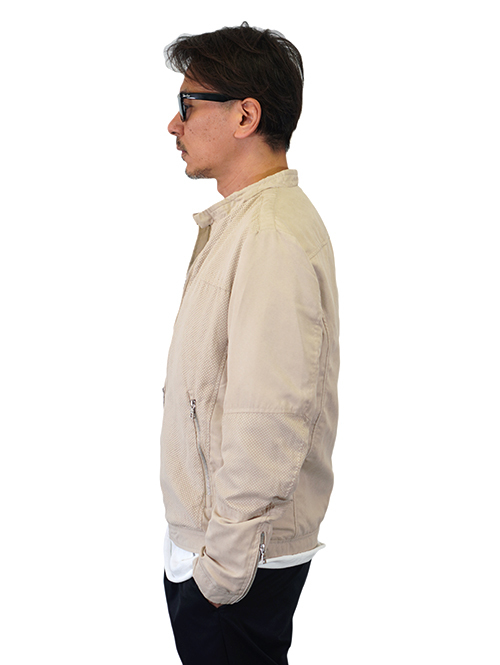 SSEINSE シングルライダース パンチングフェイクレザー Beige