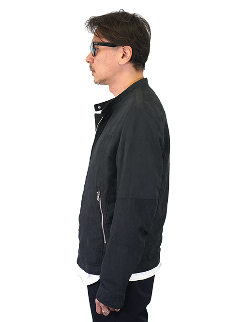 SSEINSE シングルライダース パンチングフェイクレザー Black