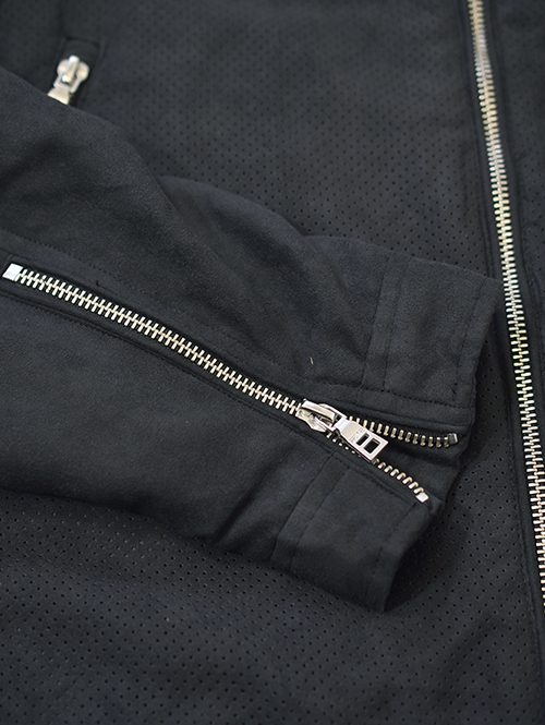 SSEINSE シングルライダース パンチングフェイクレザー Black