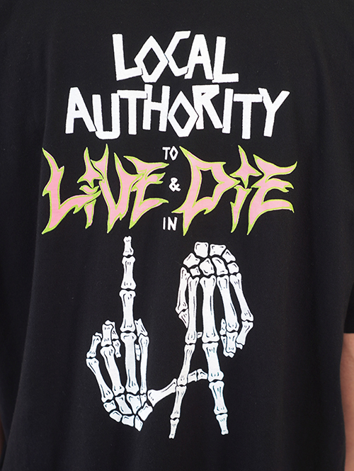 LOCAL AUTHORITY LA BONES TIL DEATH SHOP TEE - Black