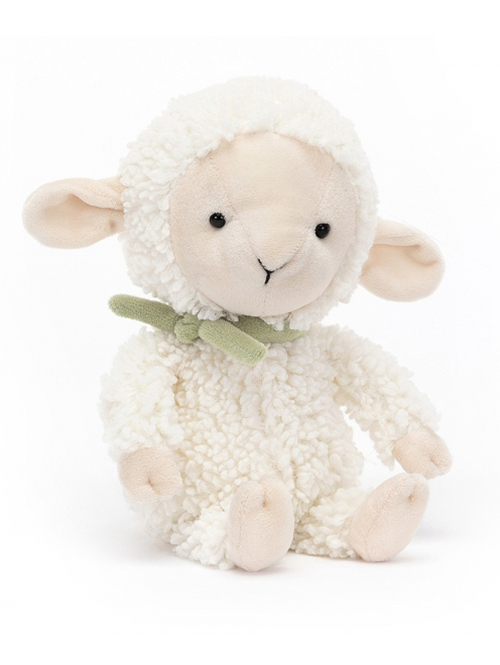 Jellycat Fuzzkin Lamb FUZ3L 緑のリボン 羊 ひつじ ぬいぐるみ を通販