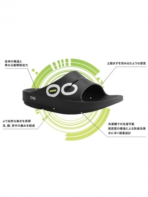 OOFOS(ウーフォス) OOahh (ウーアー)Black