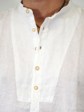 SSEINSE リネン ノーカラーシャツ White