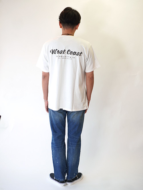 TURN ME ON WEST COAST SINGLE TWIN SLIDERS CLUB Tee White