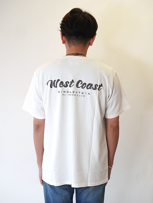 TURN ME ON WEST COAST SINGLE TWIN SLIDERS CLUB Tee White