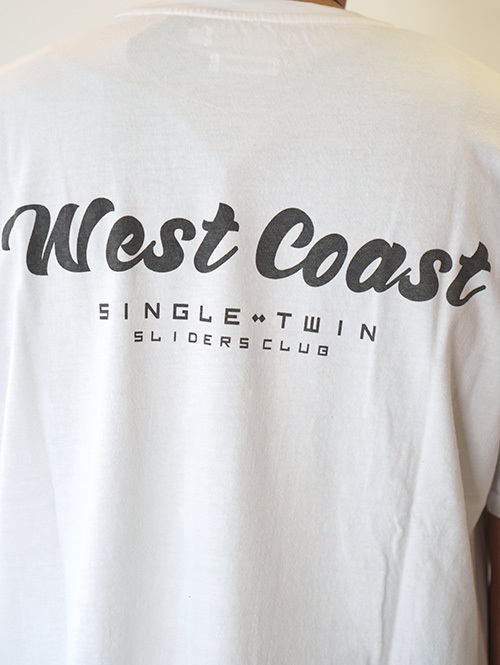 TURN ME ON WEST COAST SINGLE TWIN SLIDERS CLUB Tee White