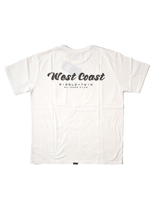 TURN ME ON WEST COAST SINGLE TWIN SLIDERS CLUB Tee White