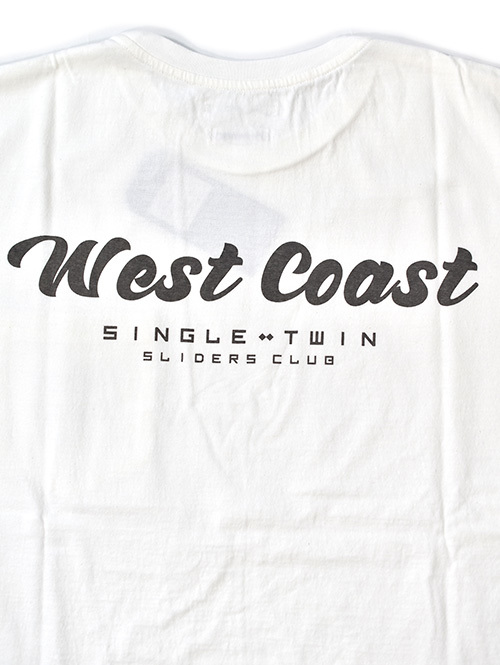 TURN ME ON WEST COAST SINGLE TWIN SLIDERS CLUB Tee White