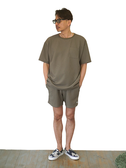 TURN ME ON ワッフル イージーショーツ khaki