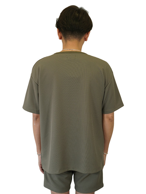 TURN ME ONS/S PKT ワッフルTEE khaki