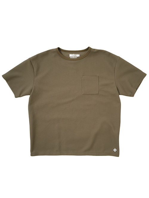 TURN ME ONS/S PKT ワッフルTEE khaki