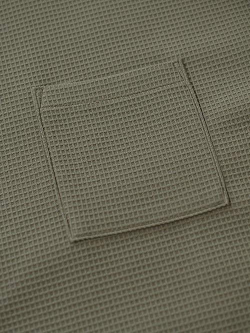 TURN ME ONS/S PKT ワッフルTEE khaki