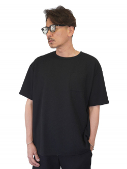 TURN ME ON S/S PKT ワッフルTEE Black