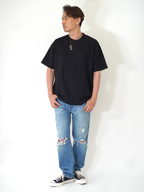GOAT(ゴート)7oz SHORT SLEEVE POCKET TEE - Black