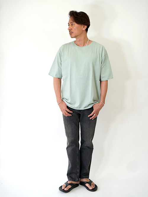Grab in hollywood Heavy Weight Relax Fit All Cut Tee - Pistachio