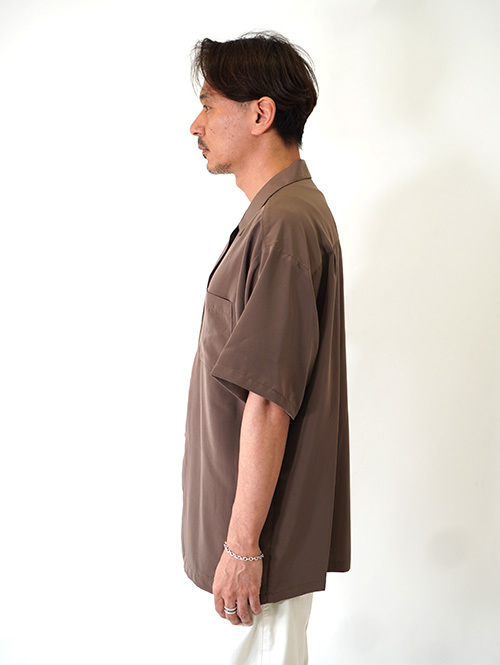 CAL TOP オープンカラー シャツ - Brown