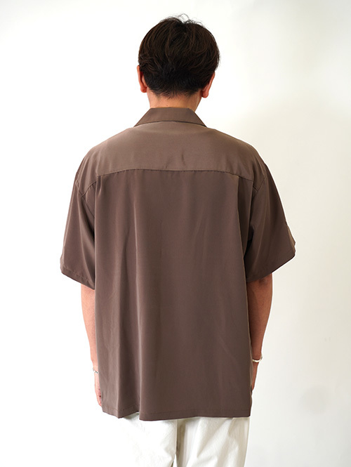 CAL TOP オープンカラー シャツ - Brown