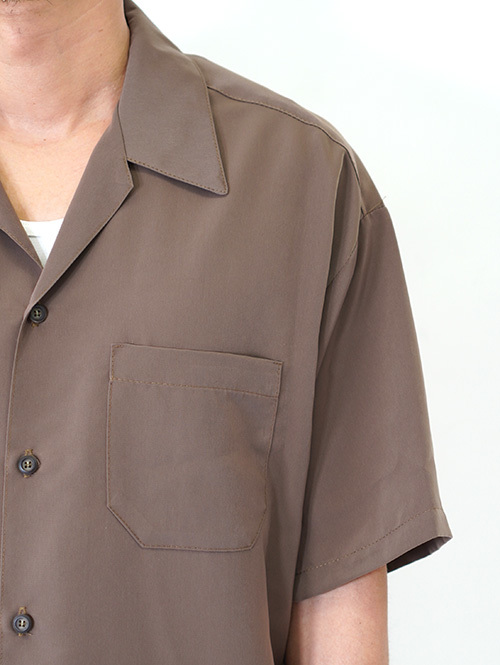 CAL TOP オープンカラー シャツ - Brown