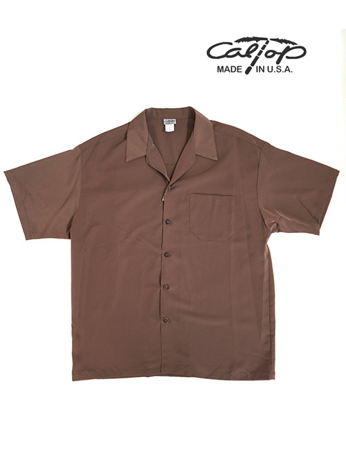 CAL TOP オープンカラー シャツ - Brown