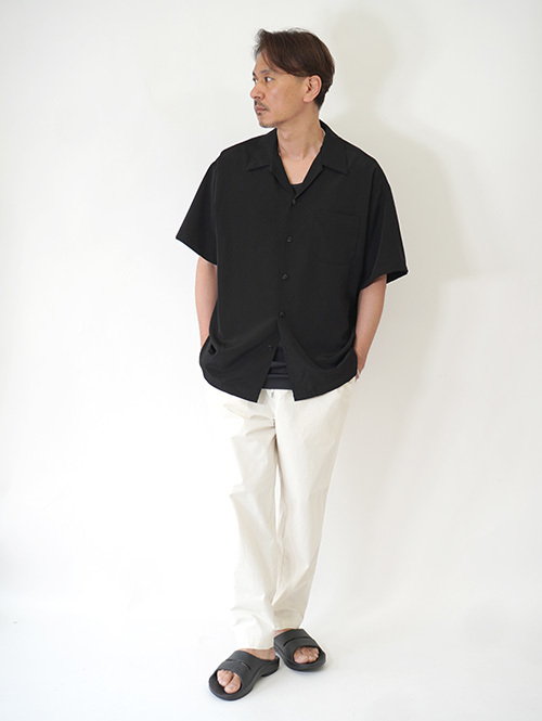 CAL TOP オープンカラー シャツ - Black