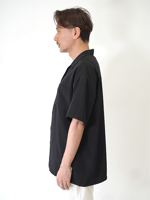 CAL TOP オープンカラー シャツ - Black