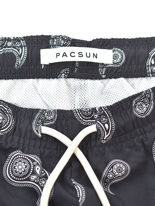 PACSUN 2WAY SWIM SHORTS Black Paisley