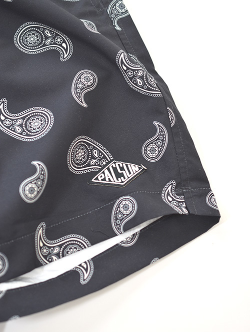 PACSUN 2WAY SWIM SHORTS Black Paisley