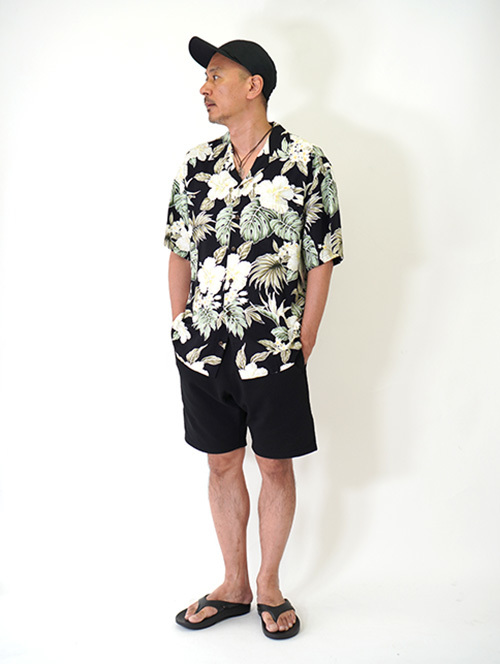 Robert J Clancey Rayon Aloha Shirt Black