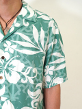 Robert J Clancey Rayon Aloha Shirt  Green