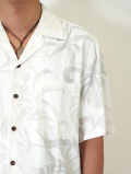 Robert J Clancey Rayon Aloha Shirt  White