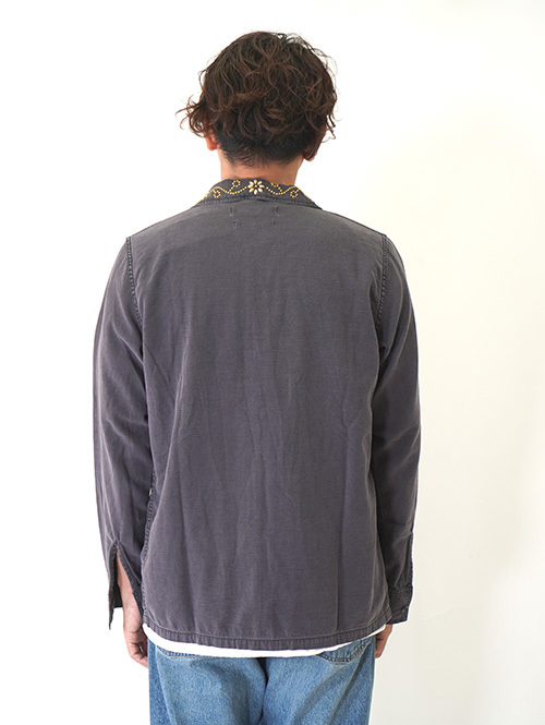 REMI RELIEF Flower Studded Militaly Shirts Black