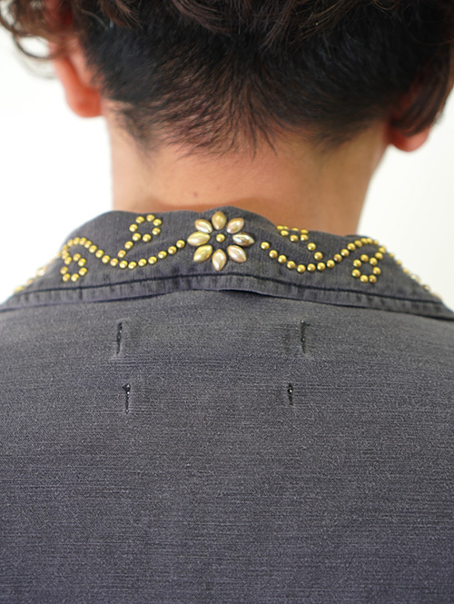 REMI RELIEF Flower Studded Militaly Shirts Black