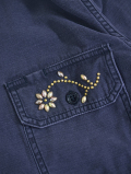 REMI RELIEF Flower Studded  Militaly Shirts Black