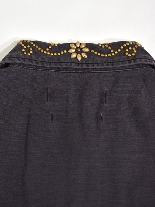 REMI RELIEF Flower Studded Militaly Shirts Black